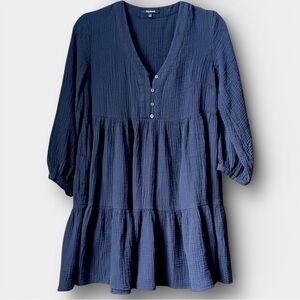 Madewell Lightspun Colette Mini Dress Night Vision Black Size 0